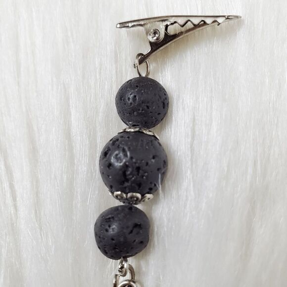 ESSENTIAL CHARMS Volcanic lava beaded Pin Brooch - Picture 5 of 9
